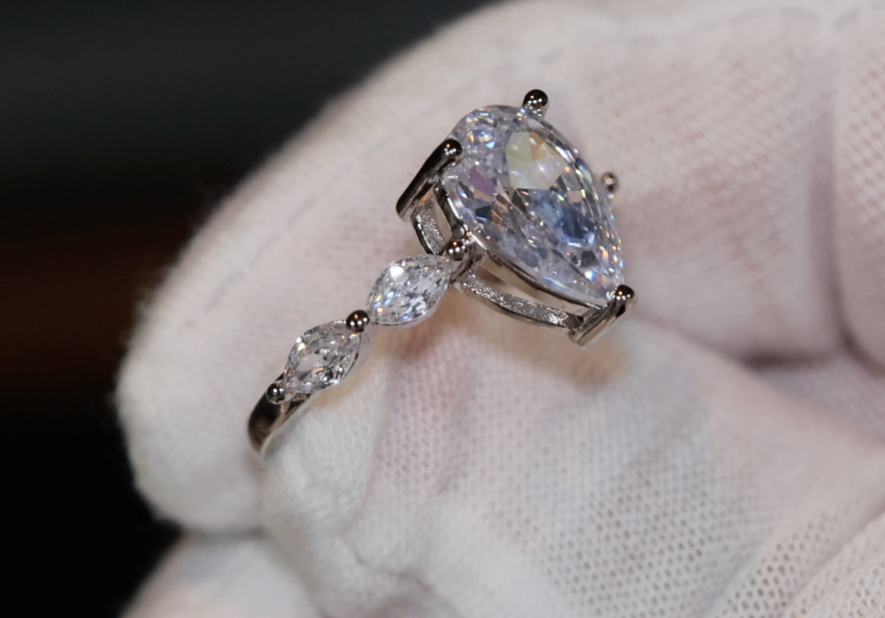 
            
                Load image into Gallery viewer, Engagement Ring | Pear Cut Diamond Ring | Teardrop Ring | Womens Diamond Wedding Ring | Womens Wedding Ring
            
        