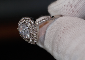 Engagement Ring | Pear Cut Diamond Ring | Teardrop Ring | Womens Wedding Ring