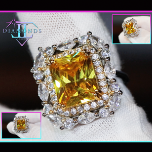 Womens yellow diamond ring