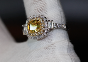 womens yellow diamond ring