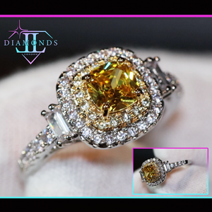 womens yellow diamond ring