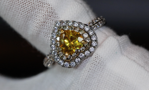 Heart Ring | Heart Shaped Ring | Heart Shape Ring | Diamond Heart Ring | Womens Yellow Diamond Ring