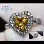 yellow diamond heart ring