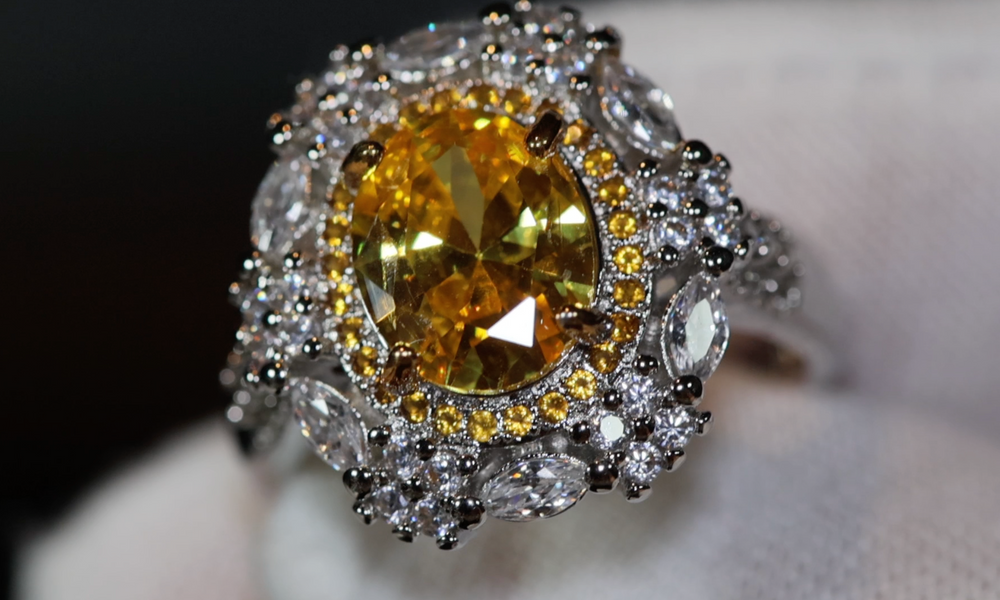 
            
                Load image into Gallery viewer, Yellow Diamond Ring | Yellow Diamond Engagement Rings | Womens Engagement Ring
            
        