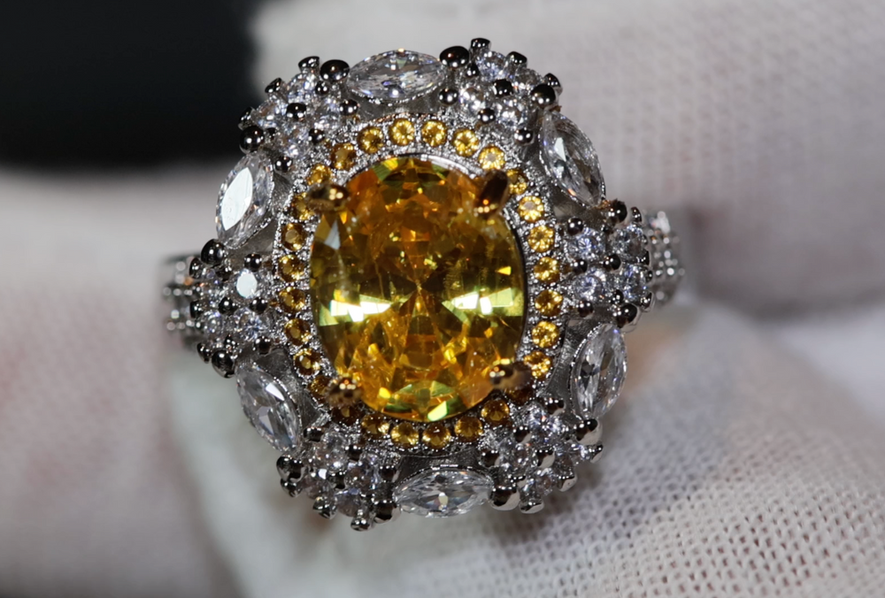 
            
                Load image into Gallery viewer, Yellow Diamond Ring | Yellow Diamond Engagement Rings | Womens Engagement Ring
            
        