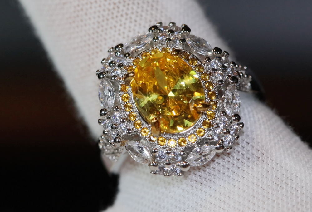 
            
                Load image into Gallery viewer, Yellow Diamond Ring | Yellow Diamond Engagement Rings | Womens Engagement Ring
            
        