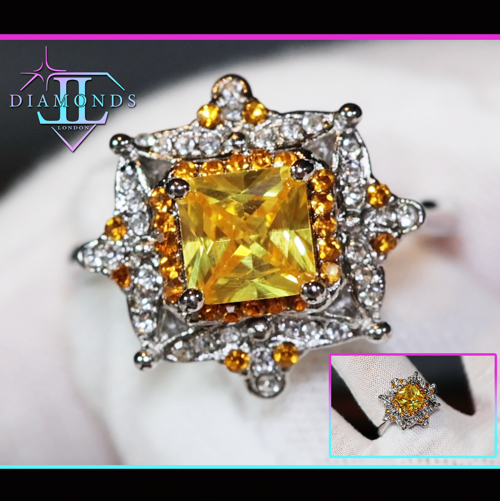Womens yellow diamond ring