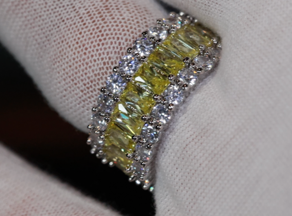 Eternity Ring | Yellow Diamond Ring | Yellow Diamond Engagement Rings | Canary Yellow Diamond Ring | Baguette Ring