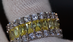 Eternity Ring | Yellow Diamond Ring | Yellow Diamond Engagement Rings | Canary Yellow Diamond Ring | Baguette Ring