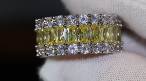 Eternity Ring | Yellow Diamond Ring | Yellow Diamond Engagement Rings | Canary Yellow Diamond Ring | Baguette Ring