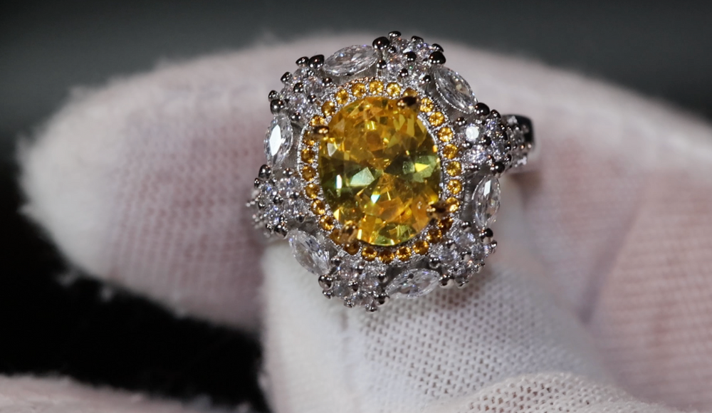 
            
                Load image into Gallery viewer, Yellow Diamond Ring | Yellow Diamond Engagement Rings | Womens Engagement Ring
            
        