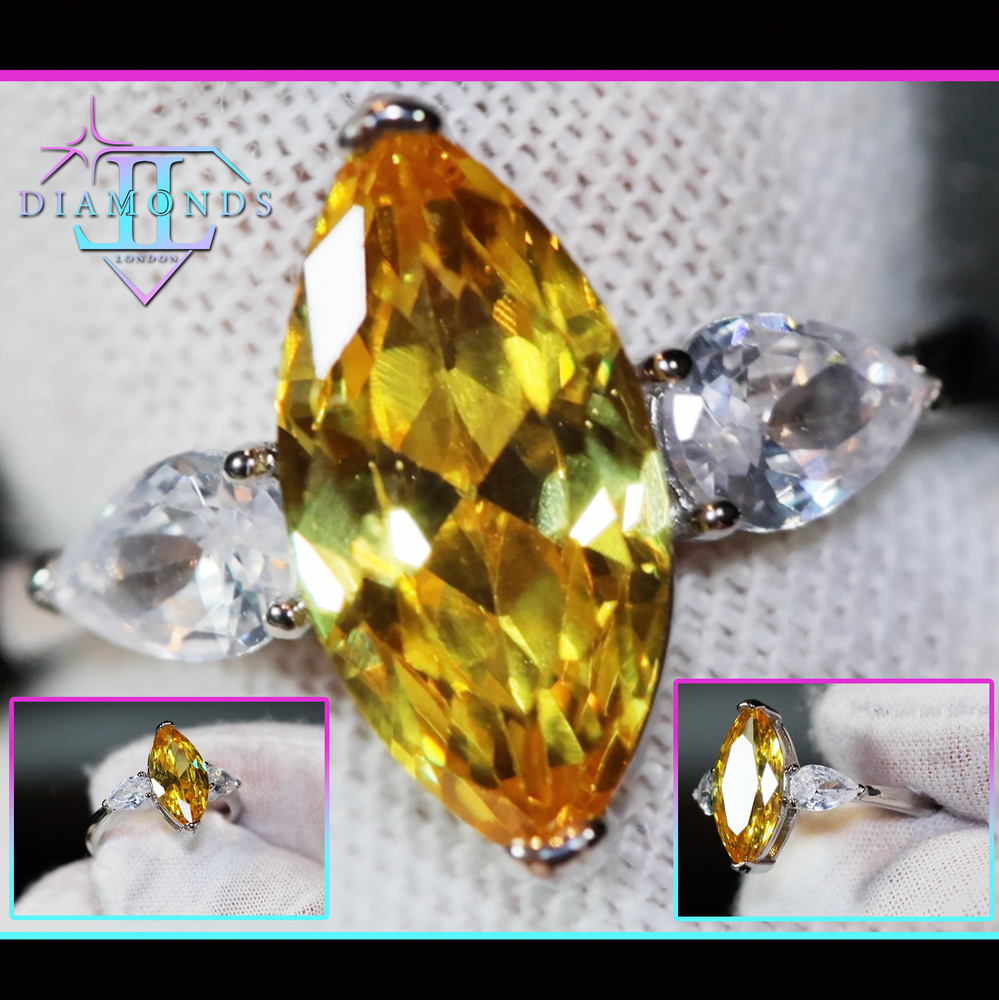 yellow marquise diamond ring