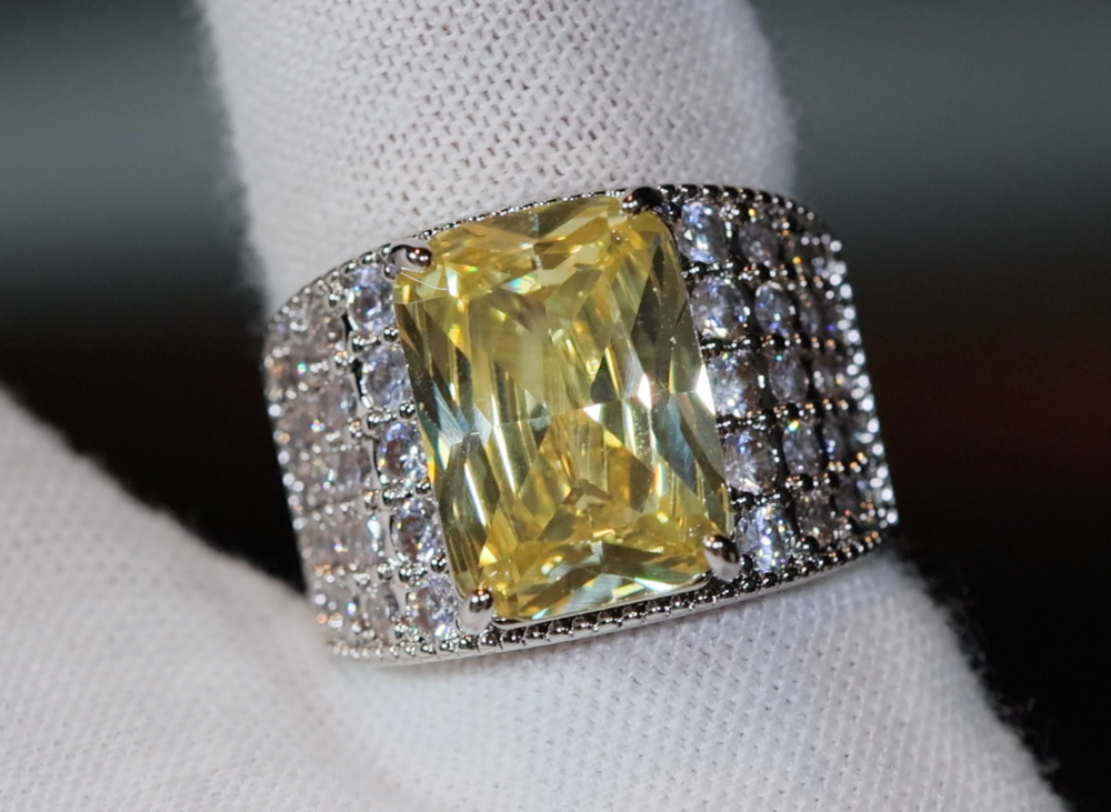 mens yellow diamond ring