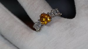 Heart Ring | Heart Shaped Ring | Heart Shape Ring | Eternity Ring | Womens Yellow Diamond Ring | Engagement Ring | Yellow Diamond Ring