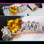 yellow diamond heart ring