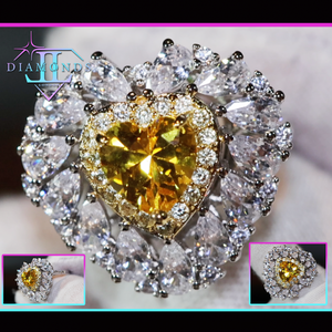 yellow diamond heart ring