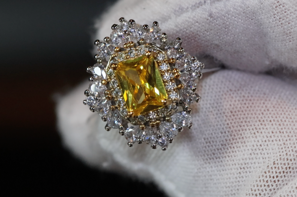 Friendship Ring | Emerald Ring | Yellow Diamond Ring | Yellow Diamond Engagement Rings | Baguette Ring | Womens Engagement Ring