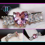 Pink diamond heart ring