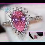 Pink pear cut diamond ring