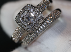 Princess Cut Diamond Wedding Ring | Engagement Ring | Womens Diamond Engagement Ring Set