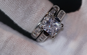 Princess Cut Engagement Ring Set | Womens Diamond Ring