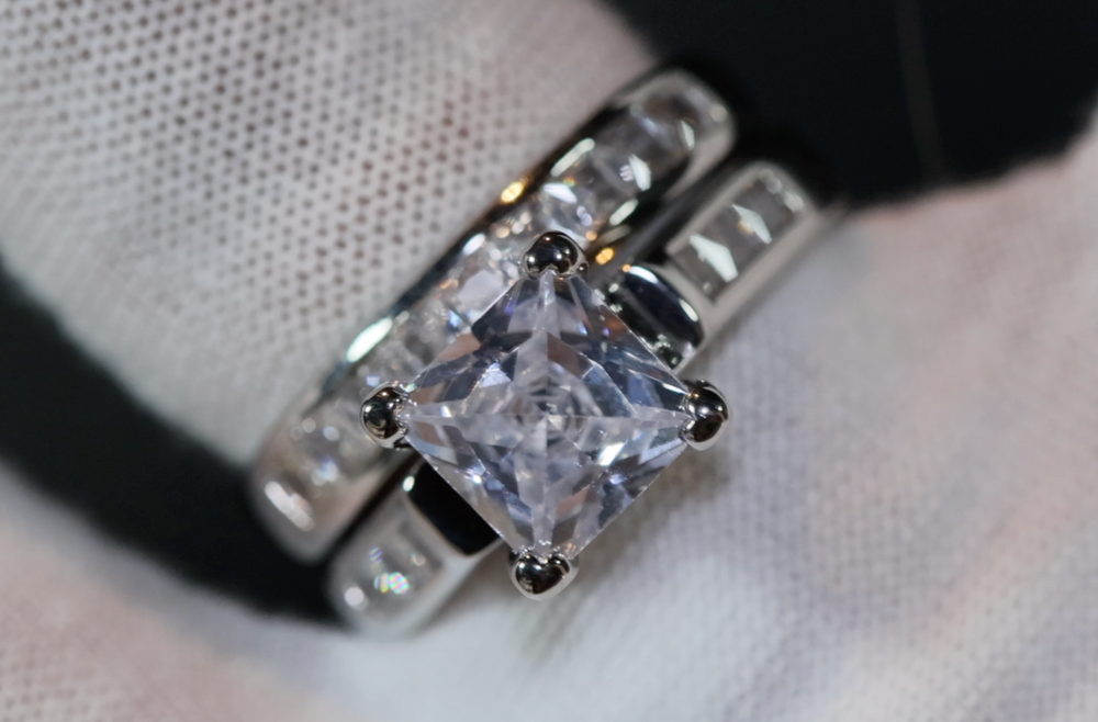 Princess Cut Engagement Ring Set | Womens Diamond Ring