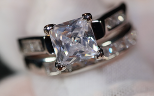 Princess Cut Engagement Ring Set | Womens Diamond Ring