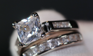 Princess Cut Engagement Ring Set | Womens Diamond Ring