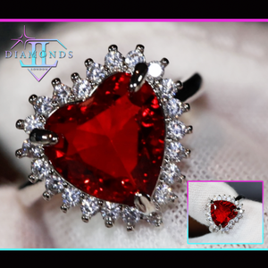 red heart diamond engagement ring