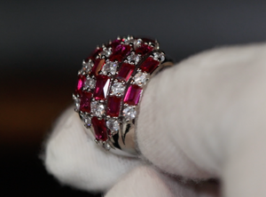 Red Diamond Ring | Ruby Red Diamond Ring | Womens Red Diamond Ring | Mens Diamond Ring | Womens Big Ring | Ruby Diamond Ring