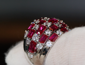 Red Diamond Ring | Ruby Red Diamond Ring | Womens Red Diamond Ring | Mens Diamond Ring | Womens Big Ring | Ruby Diamond Ring