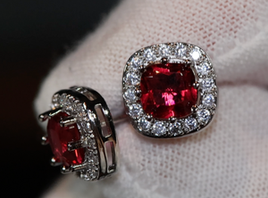 Red Diamond Ear Studs