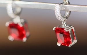 Red Diamond Earrings | Red Diamond Hoop Earrings