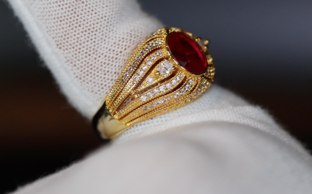 Red Diamond Ring | Red Diamond Engagement Ring | Womens Gold Wedding Ring | Womens Red Diamond Ring | Gold Red Diamond Ring | Gold Ruby Ring