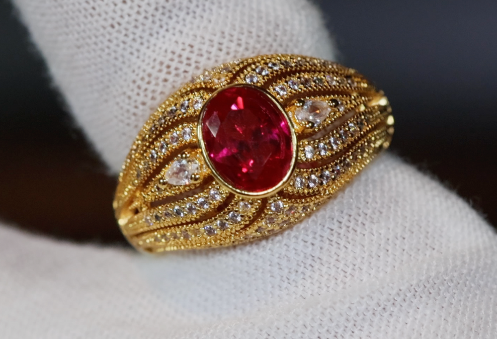 Red Diamond Ring | Red Diamond Engagement Ring | Womens Gold Wedding Ring | Womens Red Diamond Ring | Gold Red Diamond Ring | Gold Ruby Ring