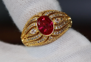 Red Diamond Ring | Red Diamond Engagement Ring | Womens Gold Wedding Ring | Womens Red Diamond Ring | Gold Red Diamond Ring | Gold Ruby Ring