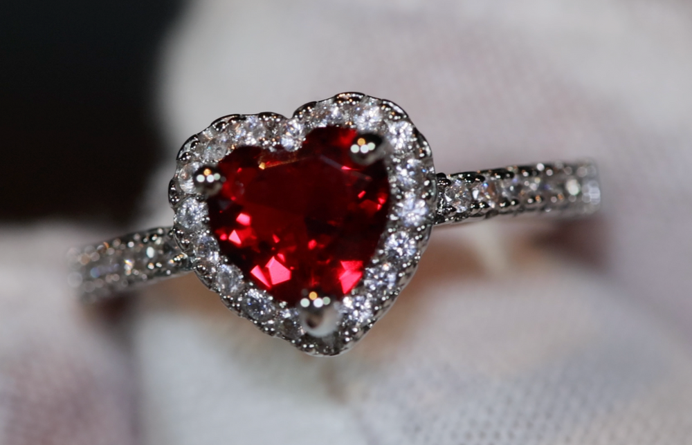 red diamond heart ring