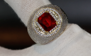 mens big red diamond ring