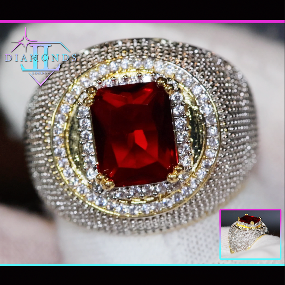 mens red diamond ring