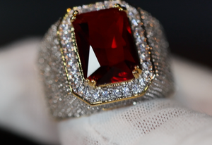 Ruby Ring | Ruby Ring for Men | Ruby Ring for Women | Ruby Diamond Ring | Ruby and Diamond Ring | Red Diamond Ring |  Iced Out Ring