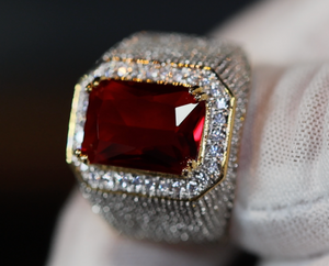 Ruby Ring | Ruby Ring for Men | Ruby Ring for Women | Ruby Diamond Ring | Ruby and Diamond Ring | Red Diamond Ring |  Iced Out Ring