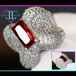 womens BIG red diamond ring