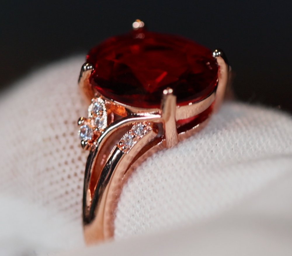 Red Diamond Ring | Red Diamond Engagement Ring | Womens Rose Gold Wedding Ring | Womens Red Diamond Ring | Rose Gold Red Diamond Ring | Gold Ruby Ring