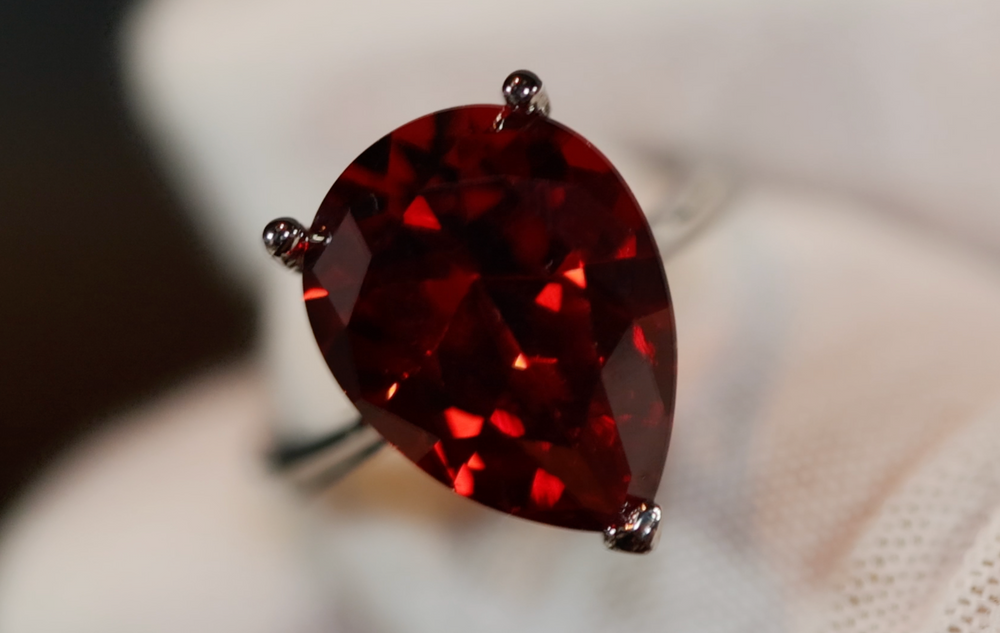 Red Ring Drop Teardrop Engagement Ring | Teardrop Ring | Red Diamond Ring – Minx London