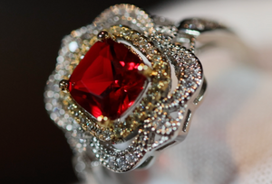 Red Diamond Ring | Womens Red Diamond Ring | Red Engagement Ring