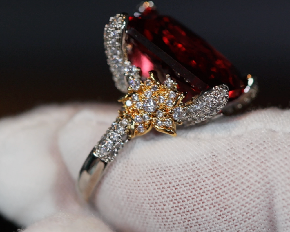 Red G Rings Red Gemstone Ring | Big Red Diamond Ring | Womens Big Diamond Ring ...