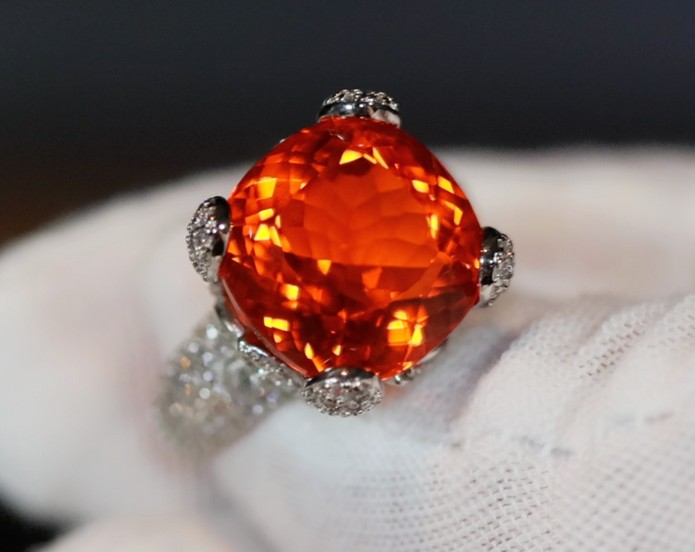 Orange Diamond Engagement Ring | Cushion Diamond Ring | Womens Engagement Ring | Wedding Ring | Womens Wedding Ring | Cushion Diamond Ring