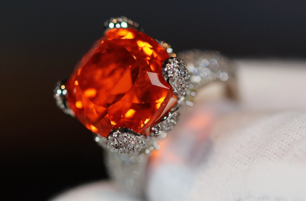 Orange Diamond Engagement Ring | Cushion Diamond Ring | Womens Engagement Ring | Wedding Ring | Womens Wedding Ring | Cushion Diamond Ring