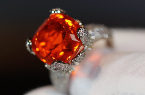 Orange Diamond Engagement Ring | Radiant Diamond Ring | Womens Engagement Ring | Wedding Ring | Womens Wedding Ring | Cushion Diamond Ring