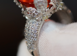 Orange Diamond Engagement Ring | Radiant Diamond Ring | Womens Engagement Ring | Wedding Ring | Womens Wedding Ring | Cushion Diamond Ring